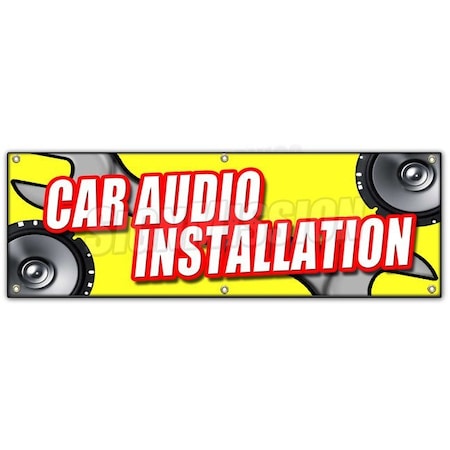 Signmission CAR AUDIO INSTALLATION BANNER SIGN stereo speakers repair amps auto B-72 Car Audio Installation